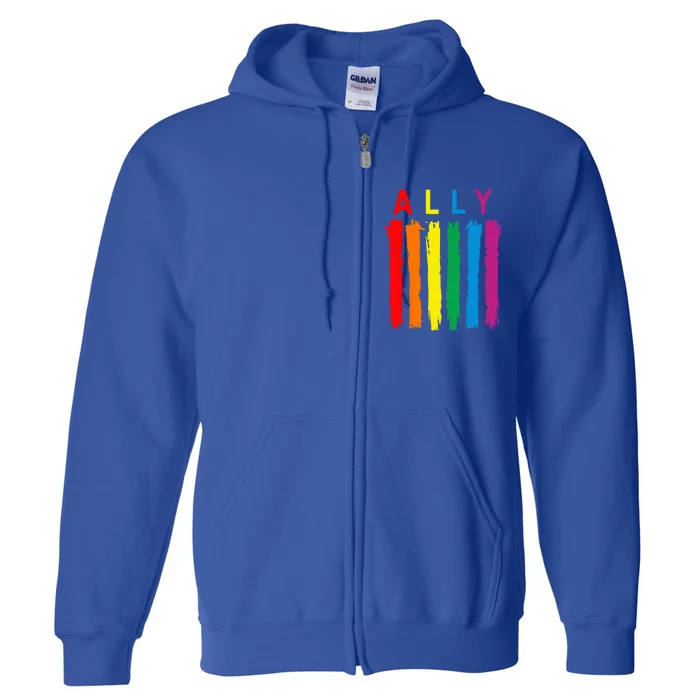 LGBT Ally Pride Rainbow Proud Ally Full Zip Hoodie