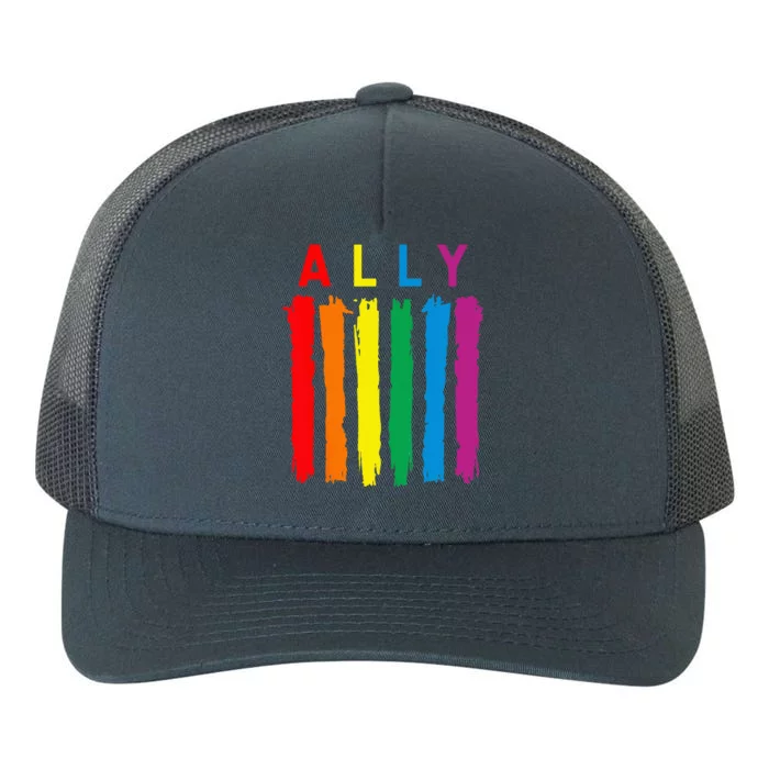 LGBT Ally Pride Rainbow Proud Ally Yupoong Adult 5-Panel Trucker Hat