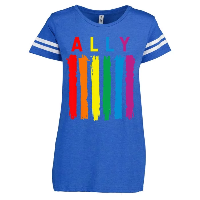 LGBT Ally Pride Rainbow Proud Ally Enza Ladies Jersey Football T-Shirt