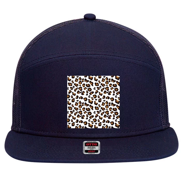 Leopard Animal Pattern 7 Panel Mesh Trucker Snapback Hat