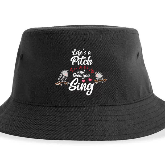 Life's A Pitch And Then You Sing Barbershop Quartet Singer Sustainable Bucket Hat