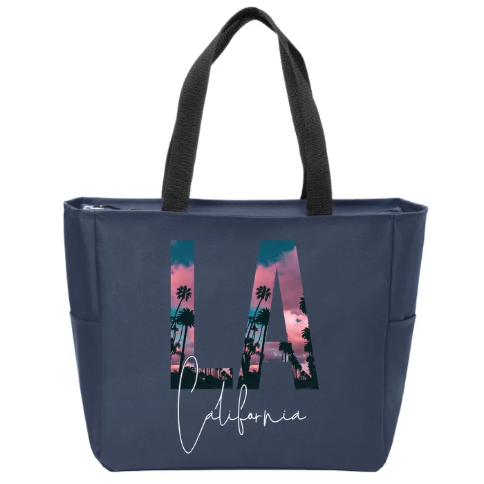 Los Angeles Palm Trees Zip Tote Bag