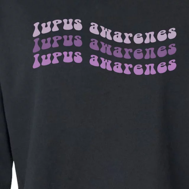 Lupus Awareness Purple Lupus Warrior Cropped Pullover Crew