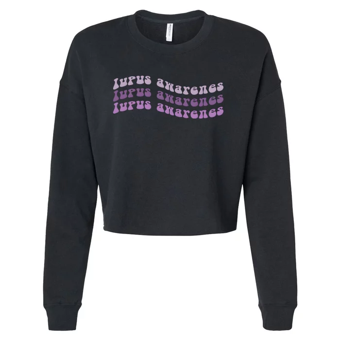 Lupus Awareness Purple Lupus Warrior Cropped Pullover Crew