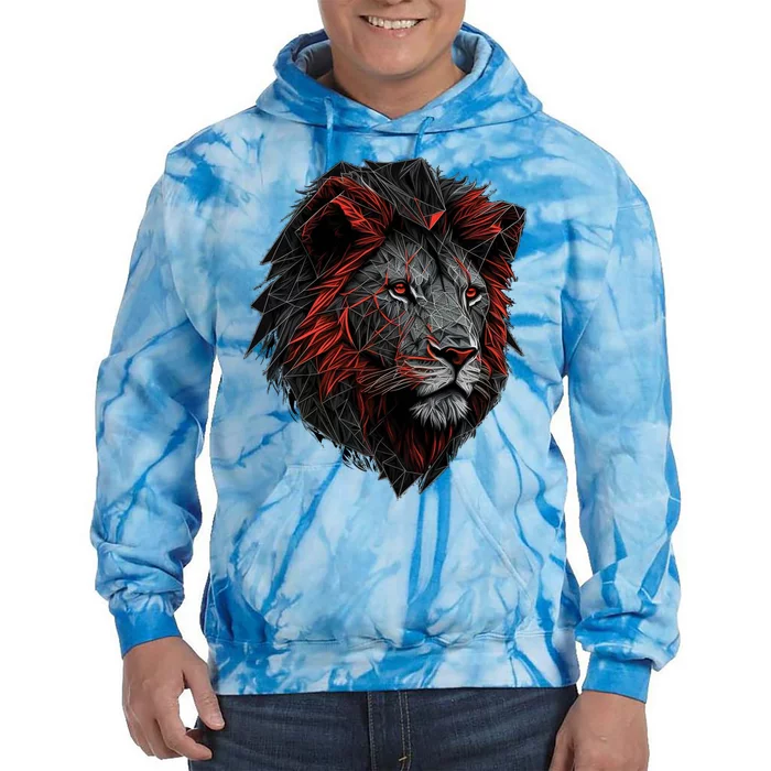 Lion Animal Print Art Polygon Lion Tie Dye Hoodie