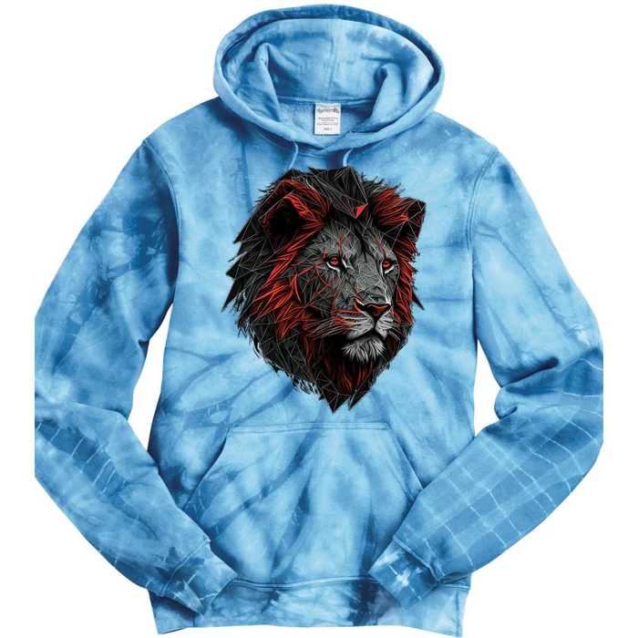 Lion Animal Print Art Polygon Lion Tie Dye Hoodie