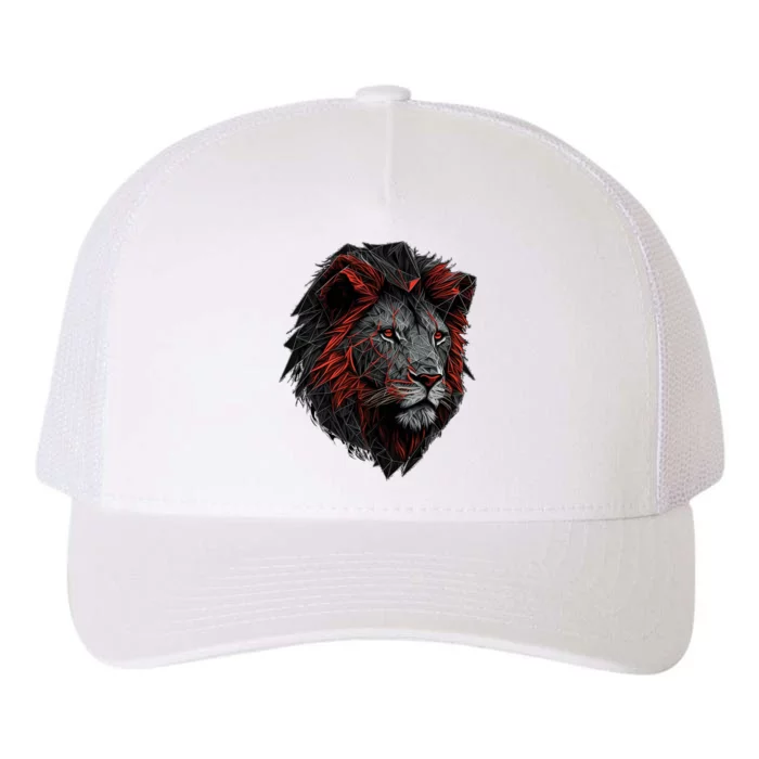 Lion Animal Print Art Polygon Lion Yupoong Adult 5-Panel Trucker Hat