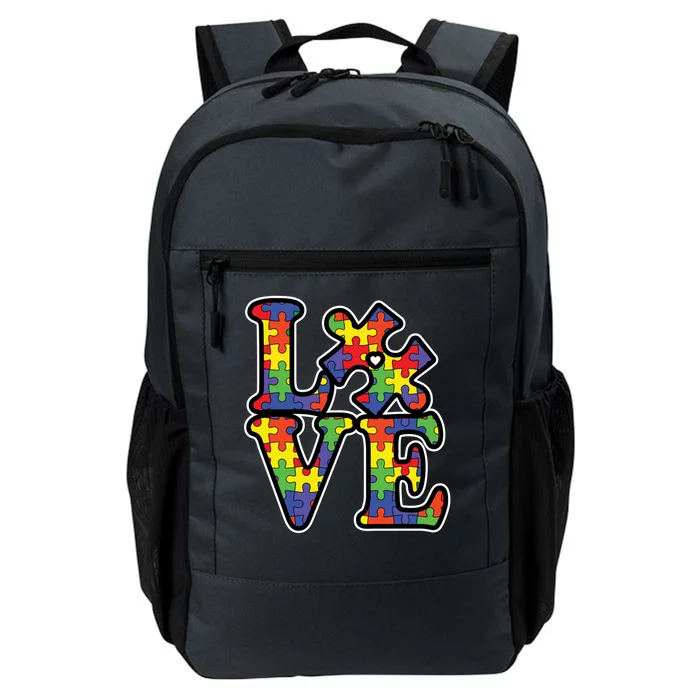 Love Autism Puzzle Piece Daily Commute Backpack