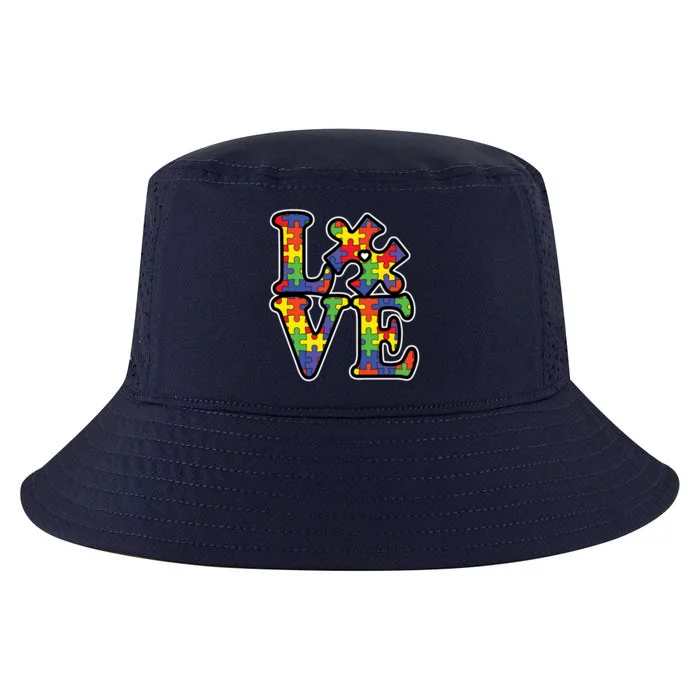 Love Autism Puzzle Piece Cool Comfort Performance Bucket Hat