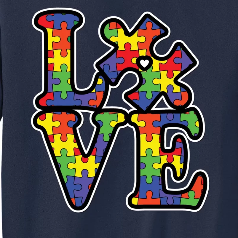 Love Autism Puzzle Piece Sweatshirt