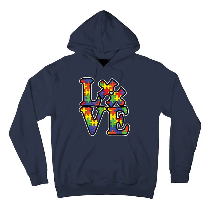 Love Autism Puzzle Piece Tall Hoodie