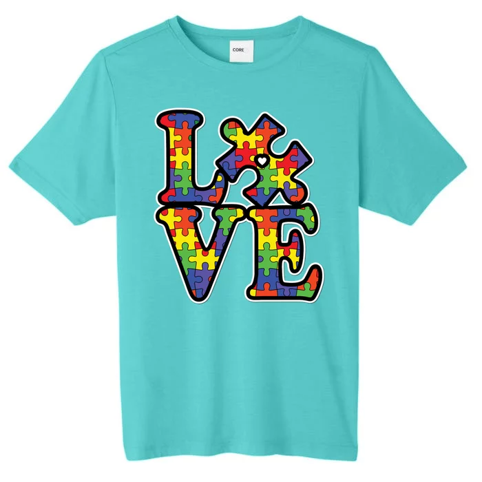 Love Autism Puzzle Piece ChromaSoft Performance T-Shirt