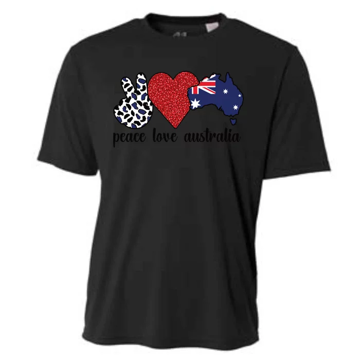 Love Australia Proud Australian Flag Australian Roots Gift Cooling Performance Crew T-Shirt