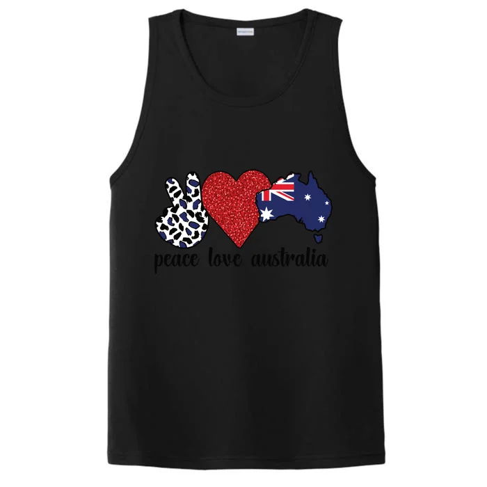 Love Australia Proud Australian Flag Australian Roots Gift Performance Tank