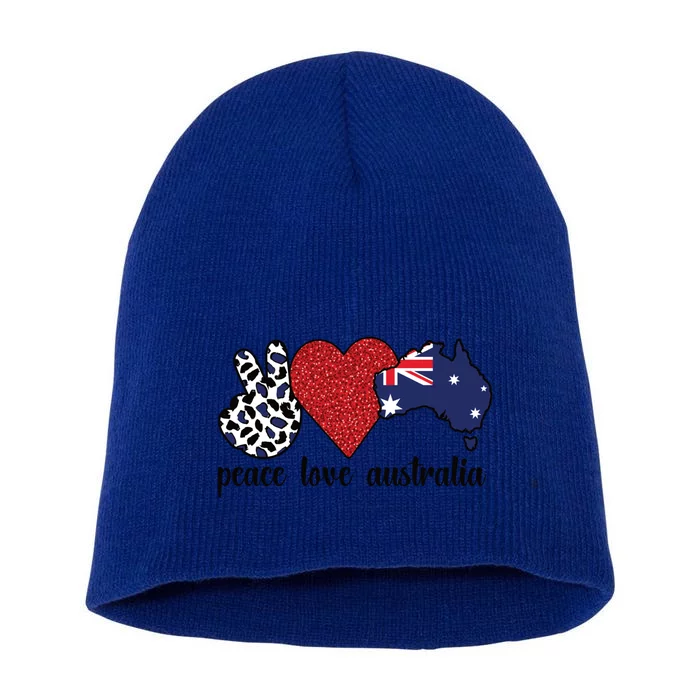 Love Australia Proud Australian Flag Australian Roots Gift Short Acrylic Beanie