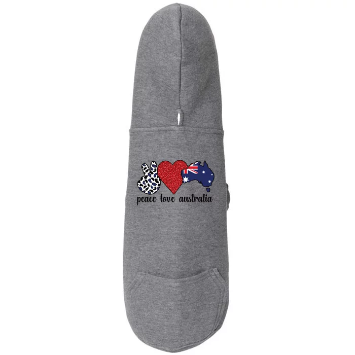 Love Australia Proud Australian Flag Australian Roots Gift Doggie 3-End Fleece Hoodie