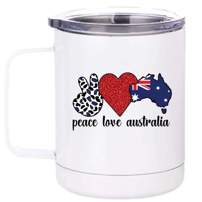 Love Australia Proud Australian Flag Australian Roots Gift Front & Back 12oz Stainless Steel Tumbler Cup