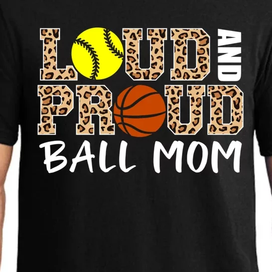 Loud And Proud Ball Mom Leopard Softball Basketball Mom Gift Pajama Set