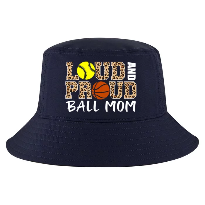 Loud And Proud Ball Mom Leopard Softball Basketball Mom Gift Cool Comfort Performance Bucket Hat