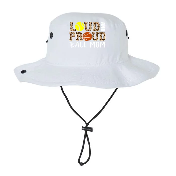 Loud And Proud Ball Mom Leopard Softball Basketball Mom Gift Legacy Cool Fit Booney Bucket Hat