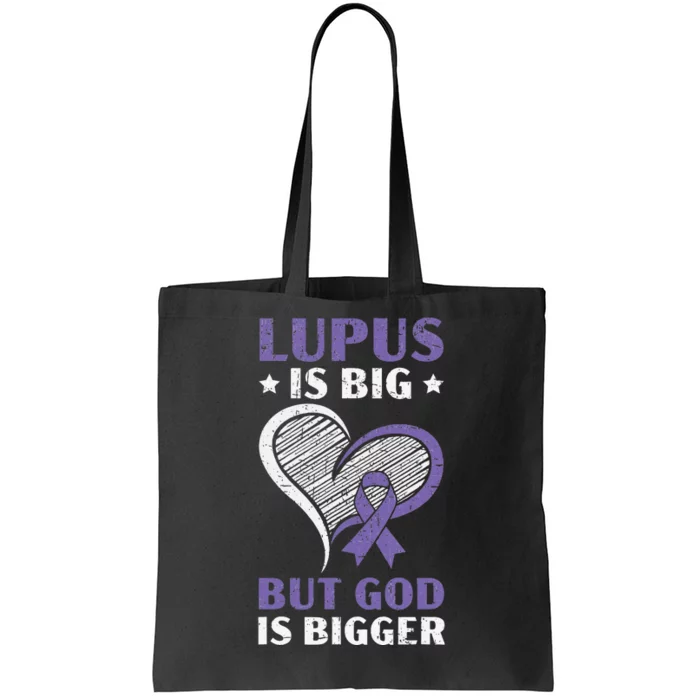 Lupus Awareness Purple Ribbon SLE Autoimmune Disease Tote Bag