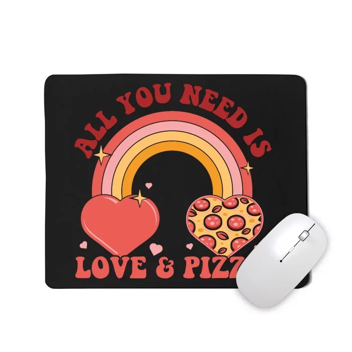 Love And Pizza Retro Valentine Gift For Valentine Day Mousepad