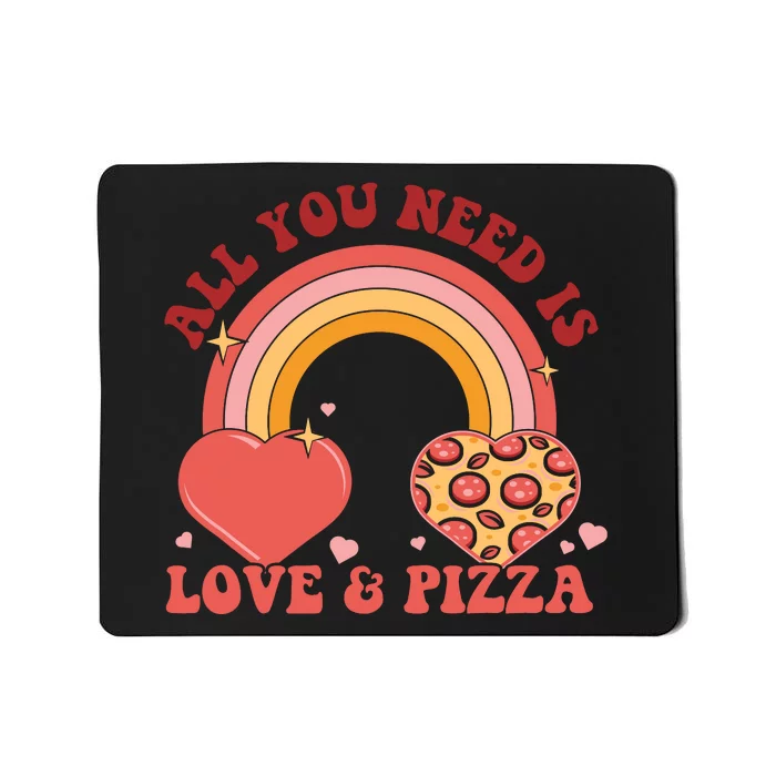 Love And Pizza Retro Valentine Gift For Valentine Day Mousepad