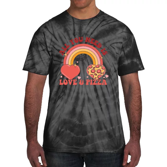 Love And Pizza Retro Valentine Gift For Valentine Day Tie-Dye T-Shirt