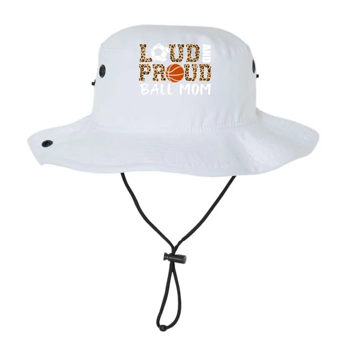 Loud And Proud Ball Mom Leopard Soccer Basketball Player Mom Gift Legacy Cool Fit Booney Bucket Hat