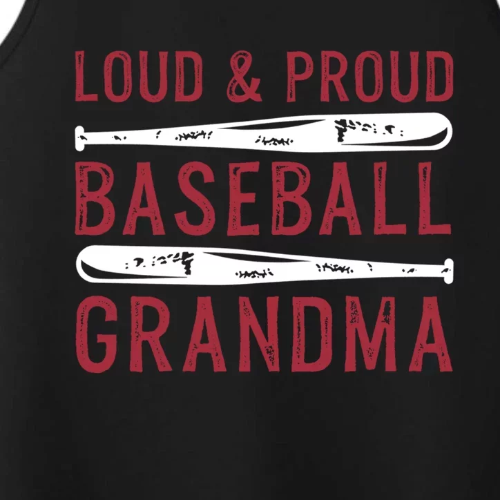 Loud And Proud Baseball Grandma Gift Performance Tank