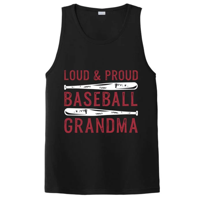 Loud And Proud Baseball Grandma Gift Performance Tank