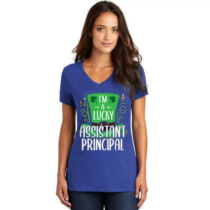 Lucky Assistant Principal St Paddys Day Assistant Principals Gift Women's V-Neck T-Shirt