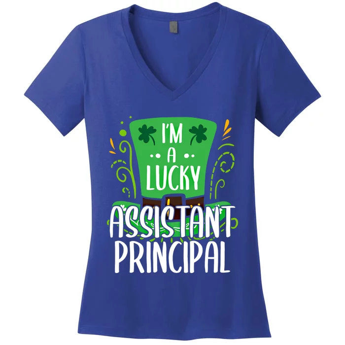 Lucky Assistant Principal St Paddys Day Assistant Principals Gift Women's V-Neck T-Shirt