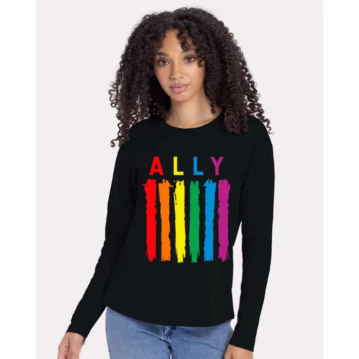 LGBT Ally Pride Rainbow Proud Ally Womens Cotton Relaxed Long Sleeve T-Shirt