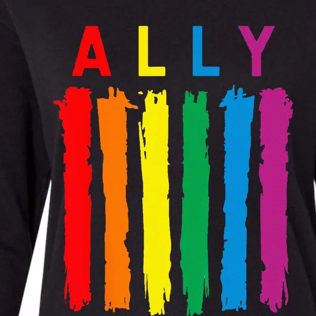 LGBT Ally Pride Rainbow Proud Ally Womens Cotton Relaxed Long Sleeve T-Shirt