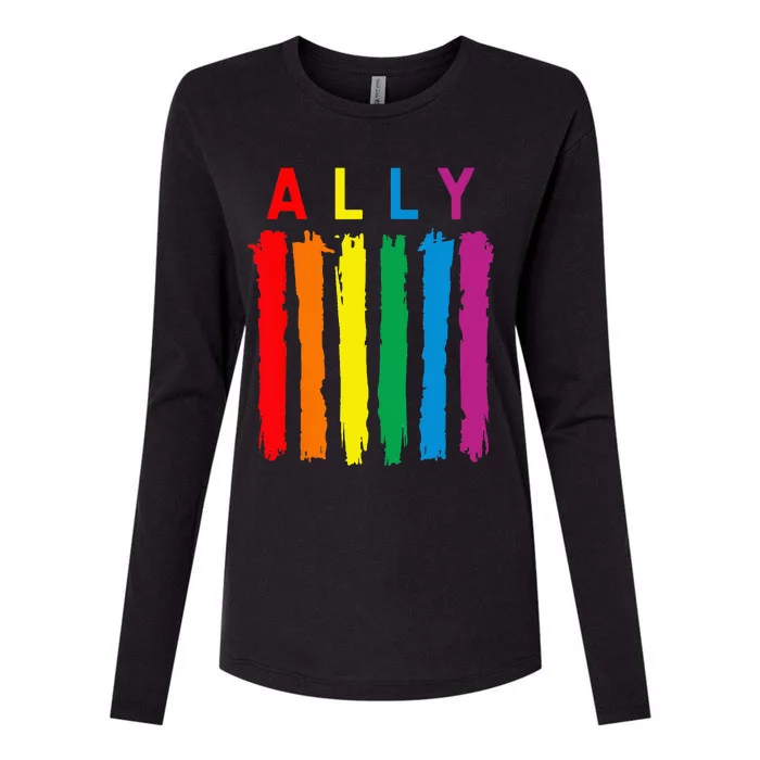 LGBT Ally Pride Rainbow Proud Ally Womens Cotton Relaxed Long Sleeve T-Shirt