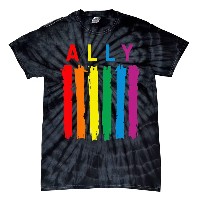 LGBT Ally Pride Rainbow Proud Ally Tie-Dye T-Shirt