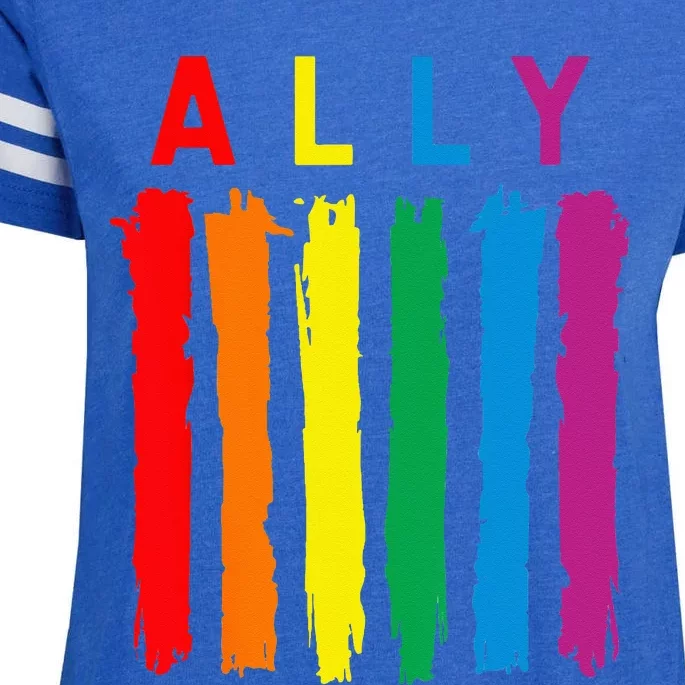 LGBT Ally Pride Rainbow Proud Ally Enza Ladies Jersey Football T-Shirt