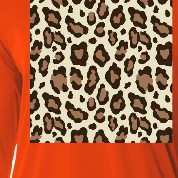 Leopard Animal Print Pattern Cooling Performance Long Sleeve Crew