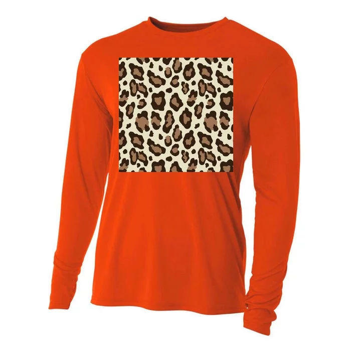 Leopard Animal Print Pattern Cooling Performance Long Sleeve Crew