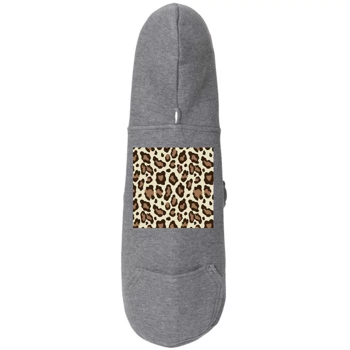 Leopard Animal Print Pattern Doggie 3-End Fleece Hoodie