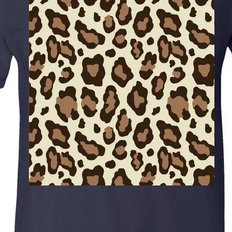 Leopard Animal Print Pattern V-Neck T-Shirt