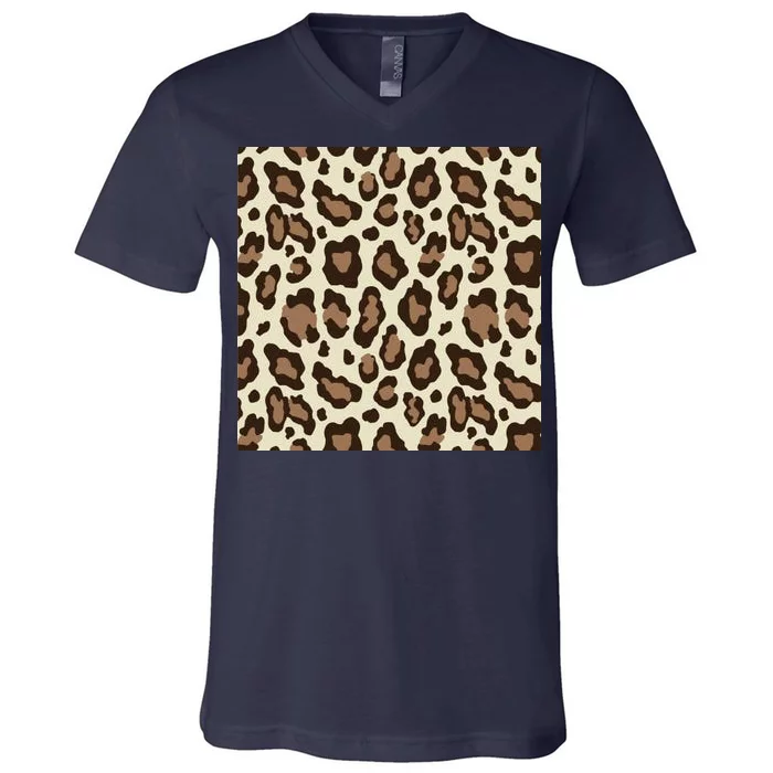 Leopard Animal Print Pattern V-Neck T-Shirt