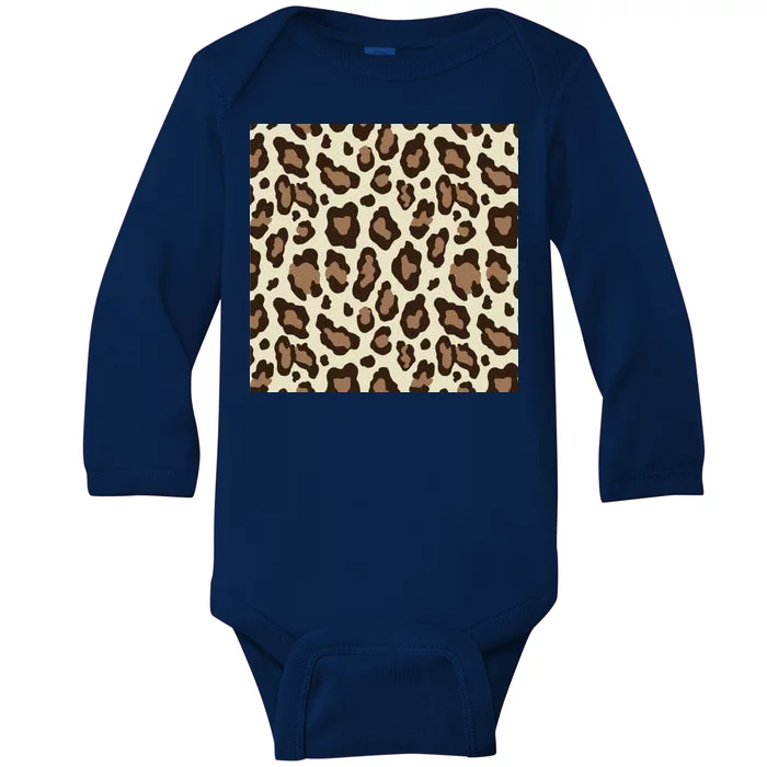 Leopard Animal Print Pattern Baby Long Sleeve Bodysuit