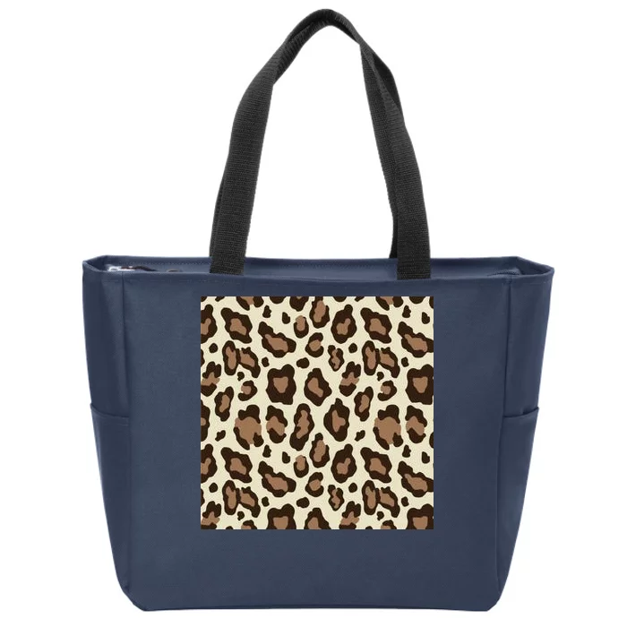 Leopard Animal Print Pattern Zip Tote Bag