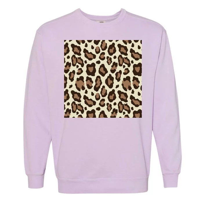 Leopard Animal Print Pattern Garment-Dyed Sweatshirt