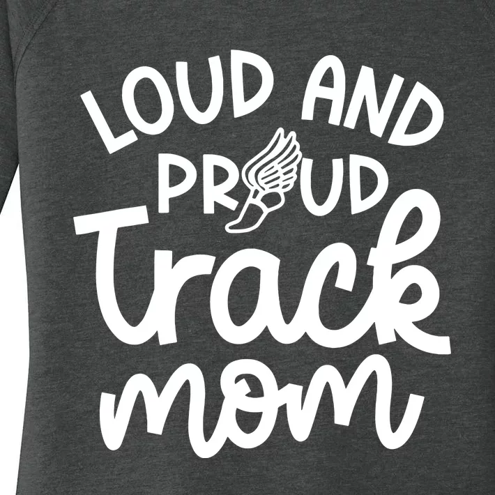 Loud And Proud Track Mom Runner Track And Field Cute Funny Women's Perfect Tri Tunic Long Sleeve Shirt