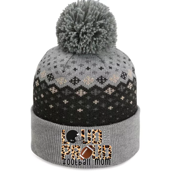 Loud And Proud Football Mom Leopard Design The Baniff Cuffed Pom Beanie