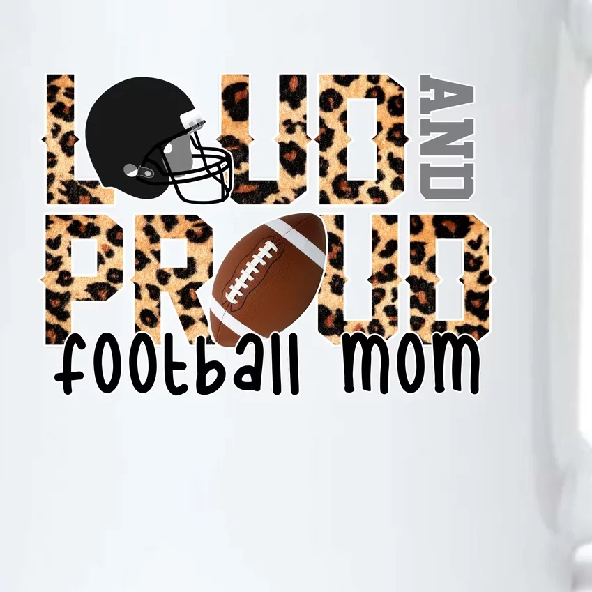 Loud And Proud Football Mom Leopard Design Black Color Changing Mug