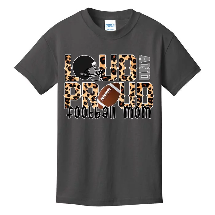 Loud And Proud Football Mom Leopard Design Kids T-Shirt